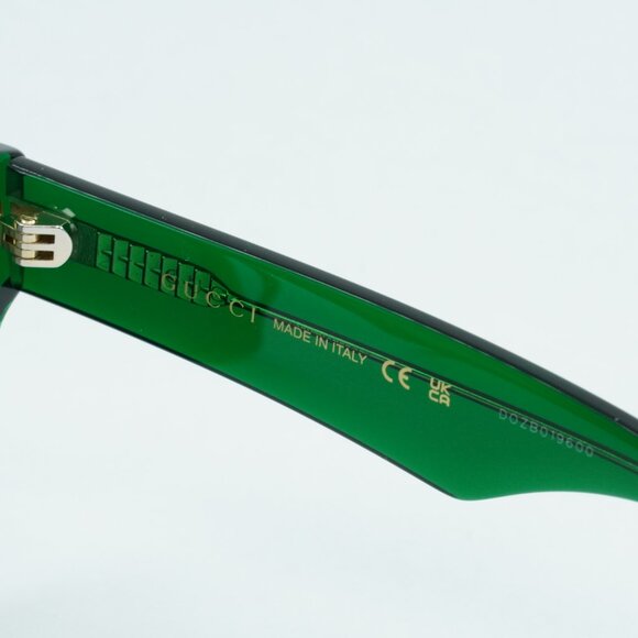 Gucci GG0962S 010 Sunglasses Green Square Frame, Grey Lenses - Picture 8 of 11